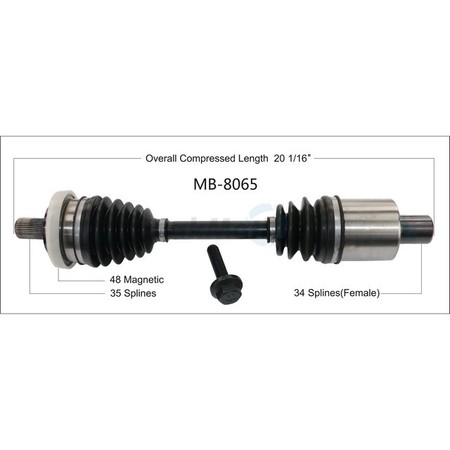 SURTRACK AXLE Cv Axle Shaft, Mb-8065 MB-8065